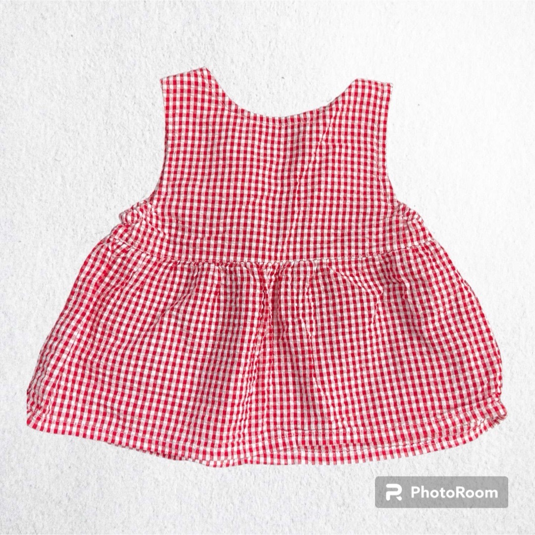 ワンピース　セット　女の子　ピングー　花　チェック キッズ/ベビー/マタニティのベビー服(~85cm)(ワンピース)の商品写真