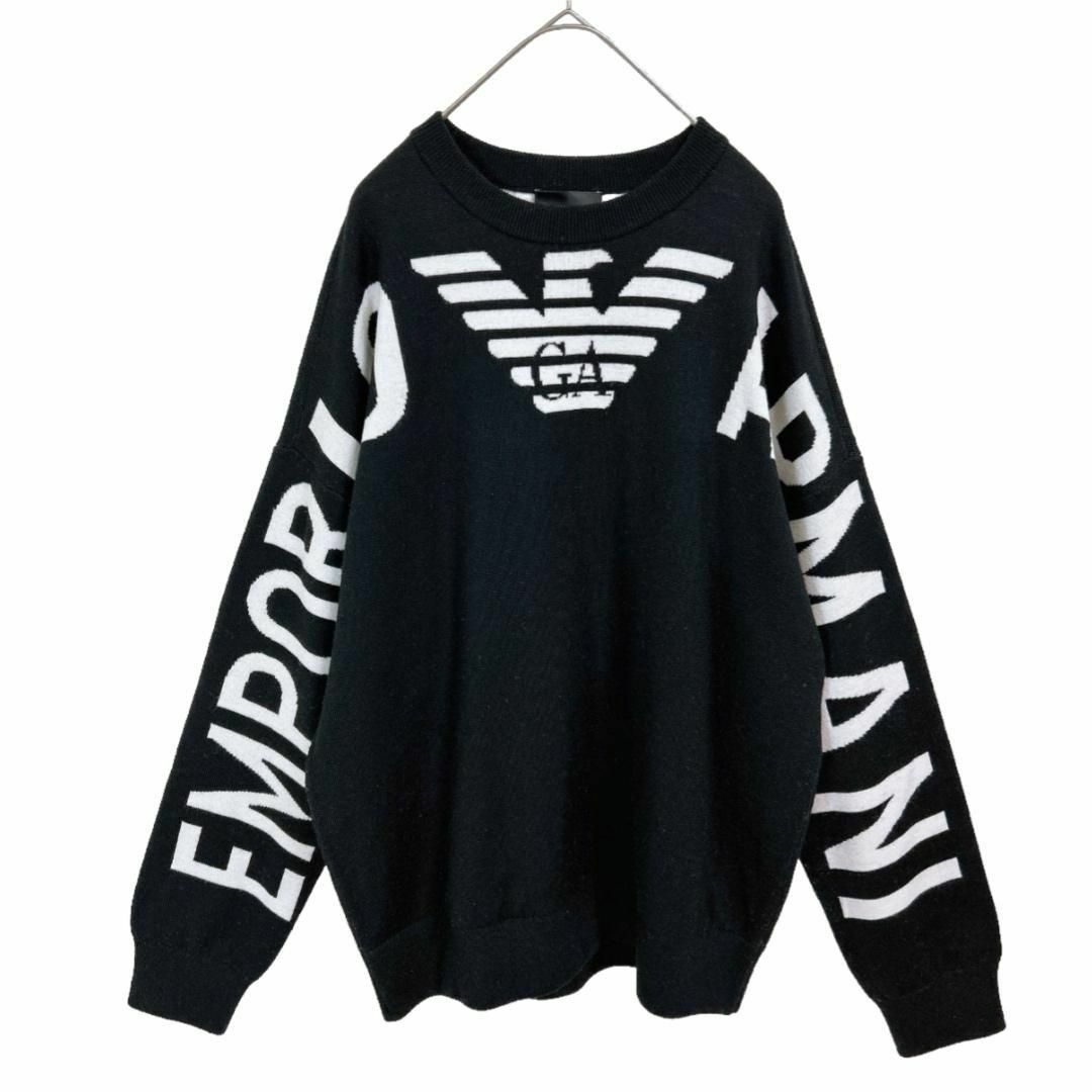 Emporio Armani(エンポリオアルマーニ)のL★エンポリオアルマーニ ニットセーター バージンウール ジャガード EAロゴ メンズのトップス(ニット/セーター)の商品写真