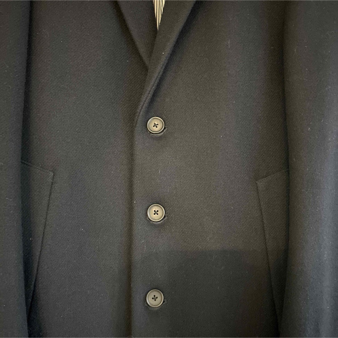 EDIFICE(エディフィス)の美品Edifice 濃紺チェスターコート 46サイズ メンズのジャケット/アウター(チェスターコート)の商品写真