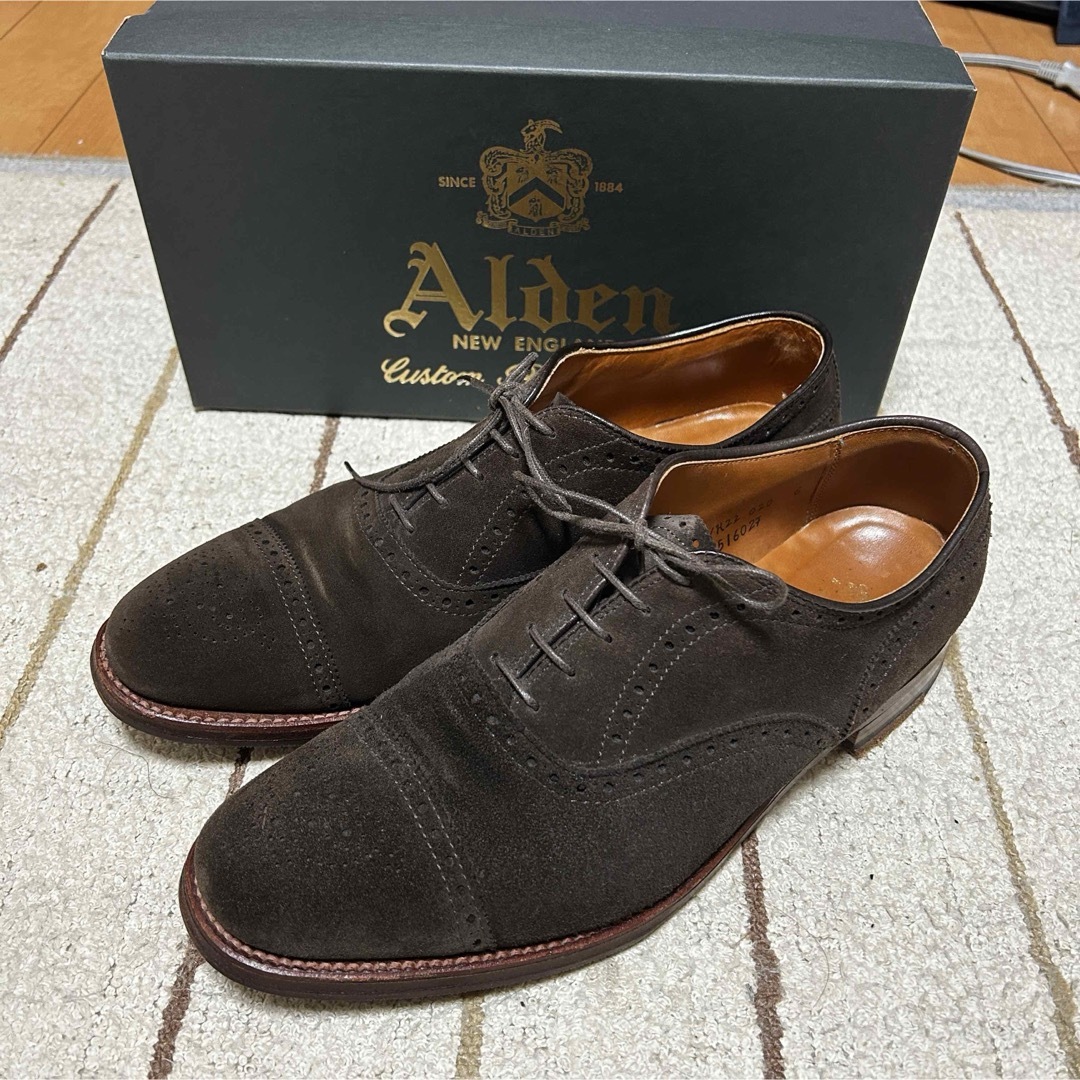 ALDEN LEATHER SOUL別注スエードセミブローグシューズ状態