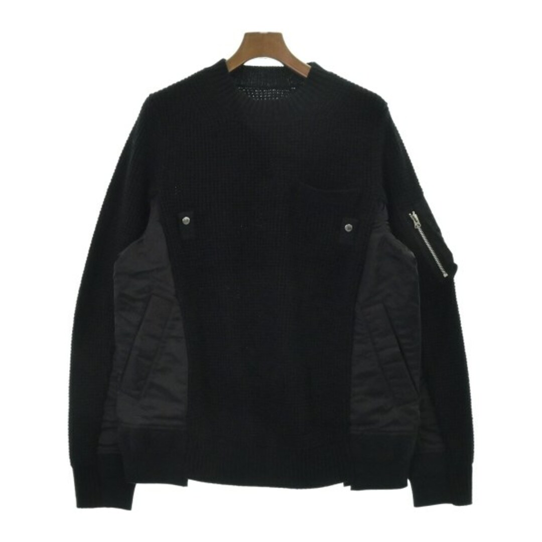 sacai(サカイ)のsacai サカイ ニット・セーター 3(L位) 黒 【古着】【中古】 メンズのトップス(ニット/セーター)の商品写真