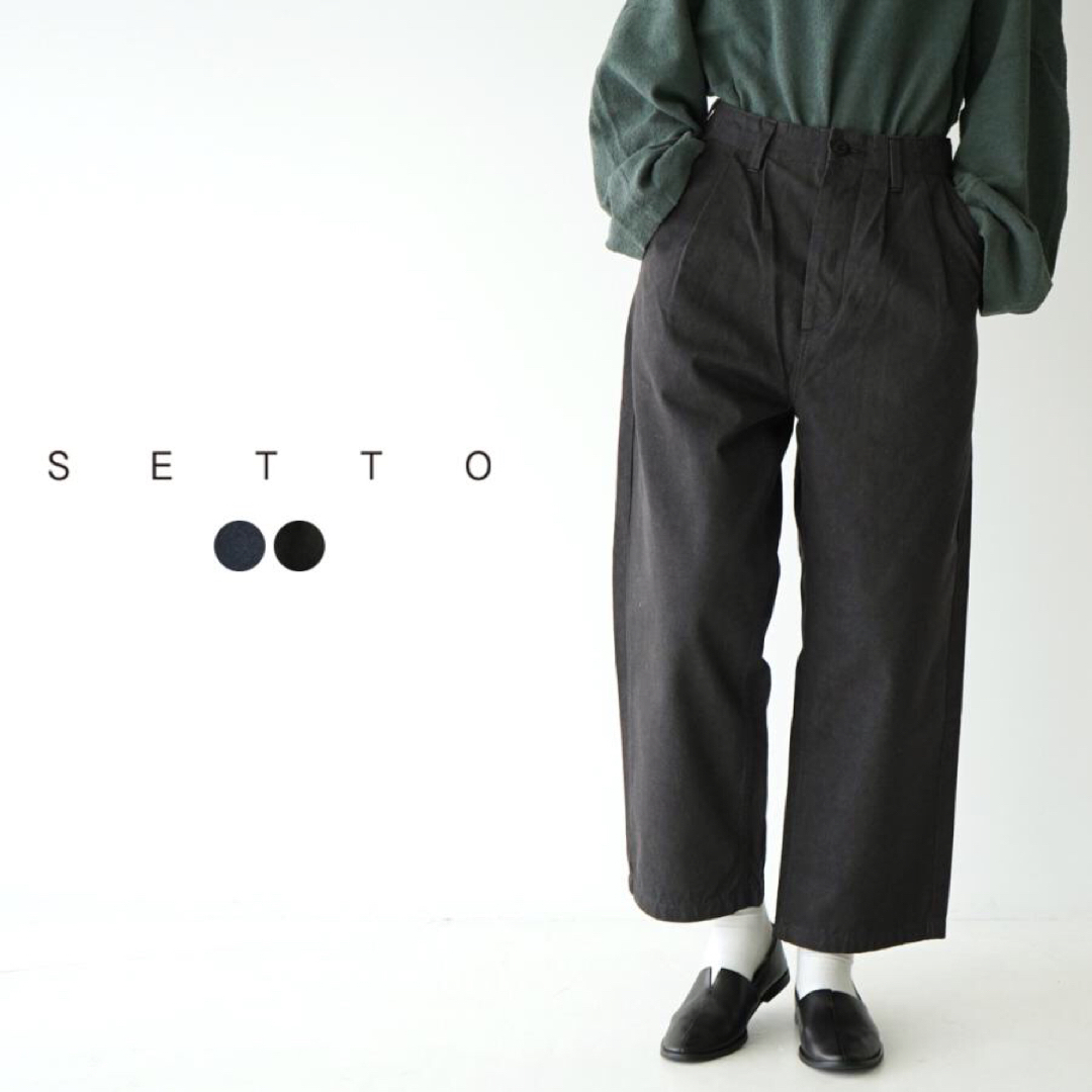 SETTO(セット)のSETTO ワイドタックトラウザー TEXTURE WE MADE  26 レディースのパンツ(カジュアルパンツ)の商品写真