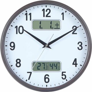 【色: ブラウンです】Nbdeal 掛け時計 電波時計 アナログ カレンダー 温(置時計)