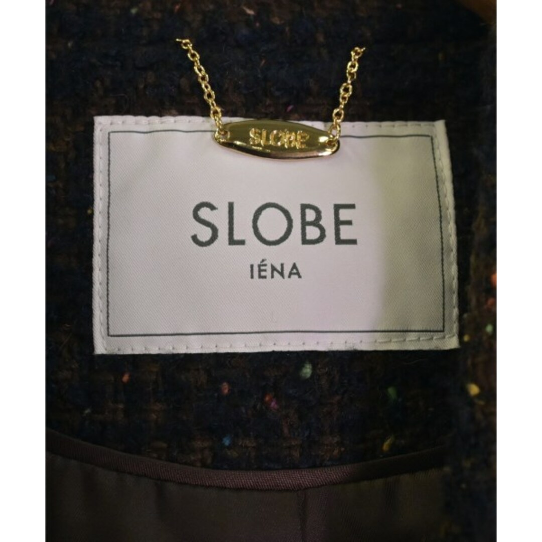 SLOBE IENA(スローブイエナ)のSLOBE IENA チェスターコート 40(M位) 茶x紺(千鳥格子) 【古着】【中古】 レディースのジャケット/アウター(チェスターコート)の商品写真