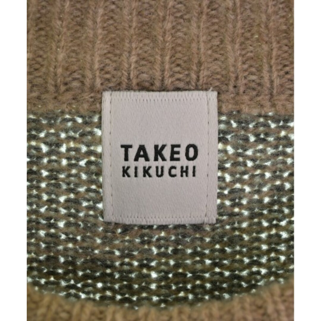TAKEO KIKUCHI(タケオキクチ)のTAKEO KIKUCHI ニット・セーター 2(M位) グレーx茶 【古着】【中古】 メンズのトップス(ニット/セーター)の商品写真