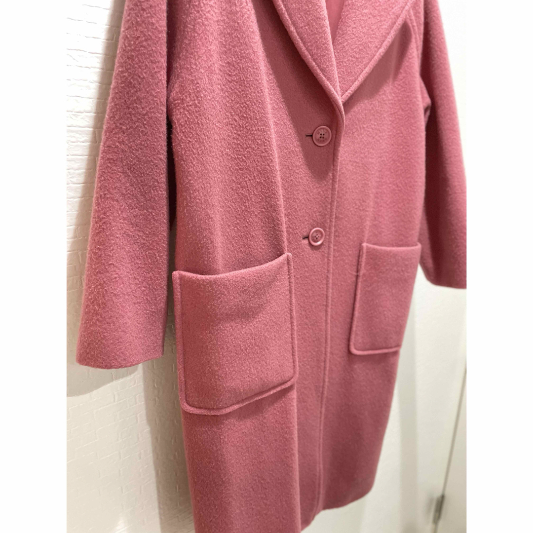 Mila Owen(ミラオーウェン)のミラオーウェン　レディース　コート　ピンク　美品 レディースのジャケット/アウター(ロングコート)の商品写真