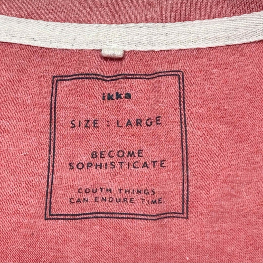 ikka(イッカ)の【 ikka イッカ 】Vネック Tシャツ くすみレッド Ｌ メンズのトップス(Tシャツ/カットソー(半袖/袖なし))の商品写真