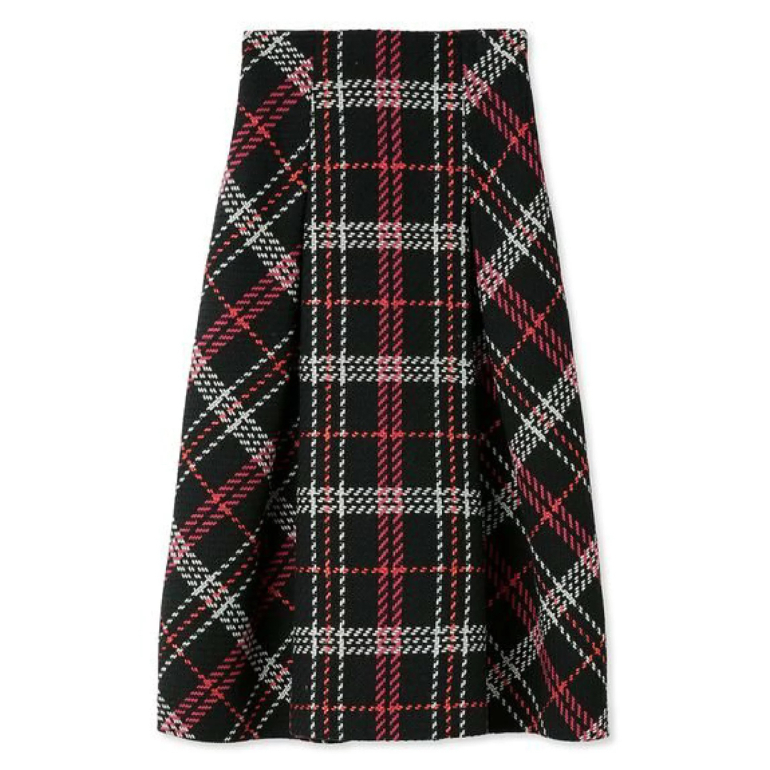 SNIDEL(スナイデル)のSNIDEL ロービングチェックミディスカート ピンク レディースのスカート(ロングスカート)の商品写真