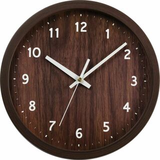 アイリスプラザ 時計 掛け時計 薄型 軽量 直径25cm ダークブラウン PWC(置時計)
