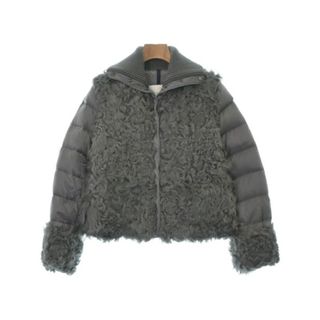 モンクレール(MONCLER)のMONCLER ダウンジャケット/ダウンベスト 0(XS位) グレー 【古着】【中古】(ダウンジャケット)