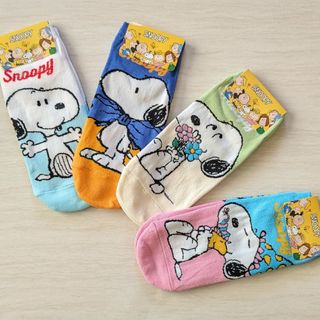 スヌーピー(SNOOPY)の新作柄SNOOPYソックス4足セット(ソックス)