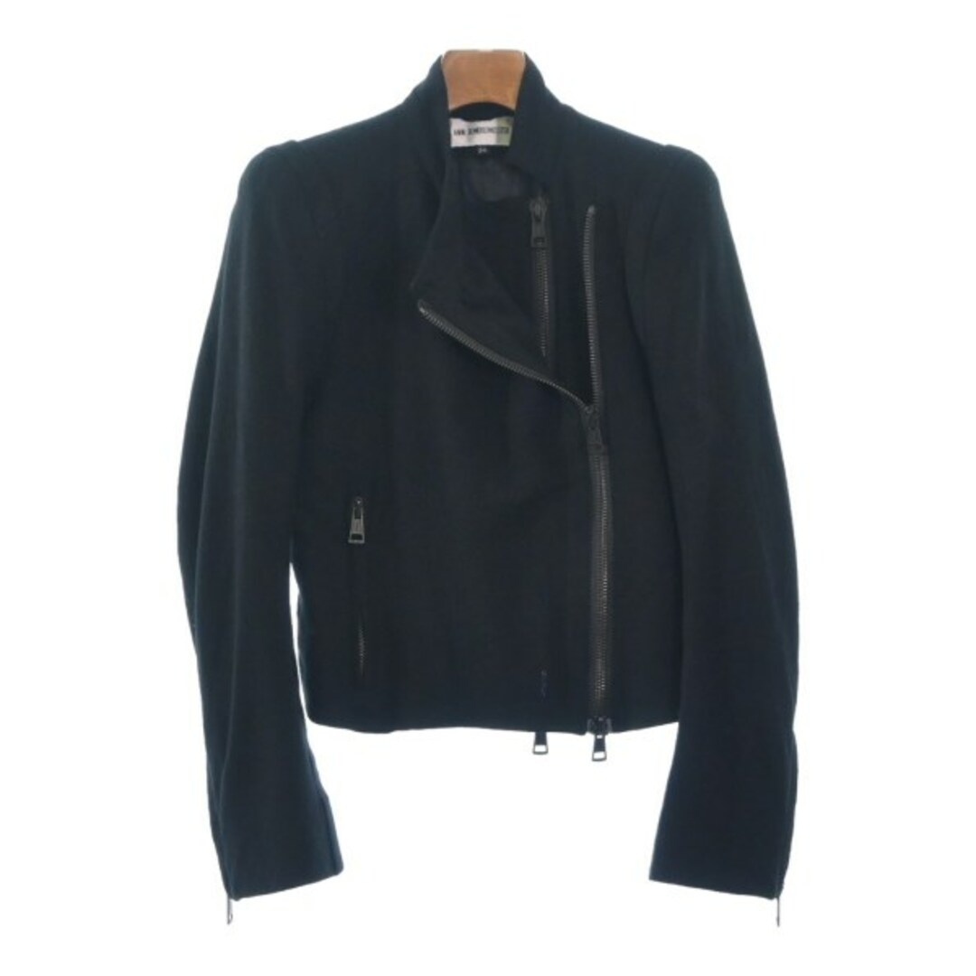 Ann Demeulemeester(アンドゥムルメステール)のANN DEMEULEMEESTER ライダース 34(XS位) 黒 【古着】【中古】 レディースのジャケット/アウター(ライダースジャケット)の商品写真