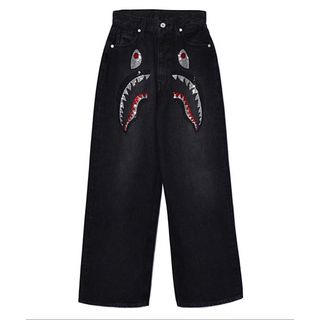 CRYSTAL STONE SHARK DENIM PANTS 