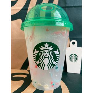 スターバックスコーヒー(Starbucks Coffee)のスターバックス　カラーチェンジングリユーザブルコールドカップグリーン473ml(タンブラー)