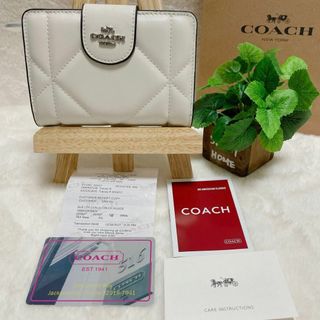 新作シャインコレクション COACH ミディアム コーナー ジップ CM997