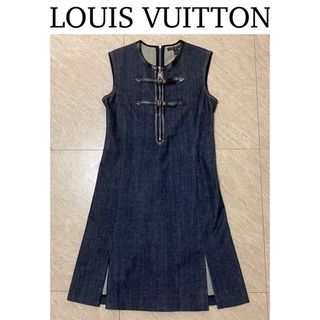 ルイヴィトン(LOUIS VUITTON)のLOUIS VUITTON ルイヴィトン  デニム　スリットワンピース　34(ひざ丈ワンピース)