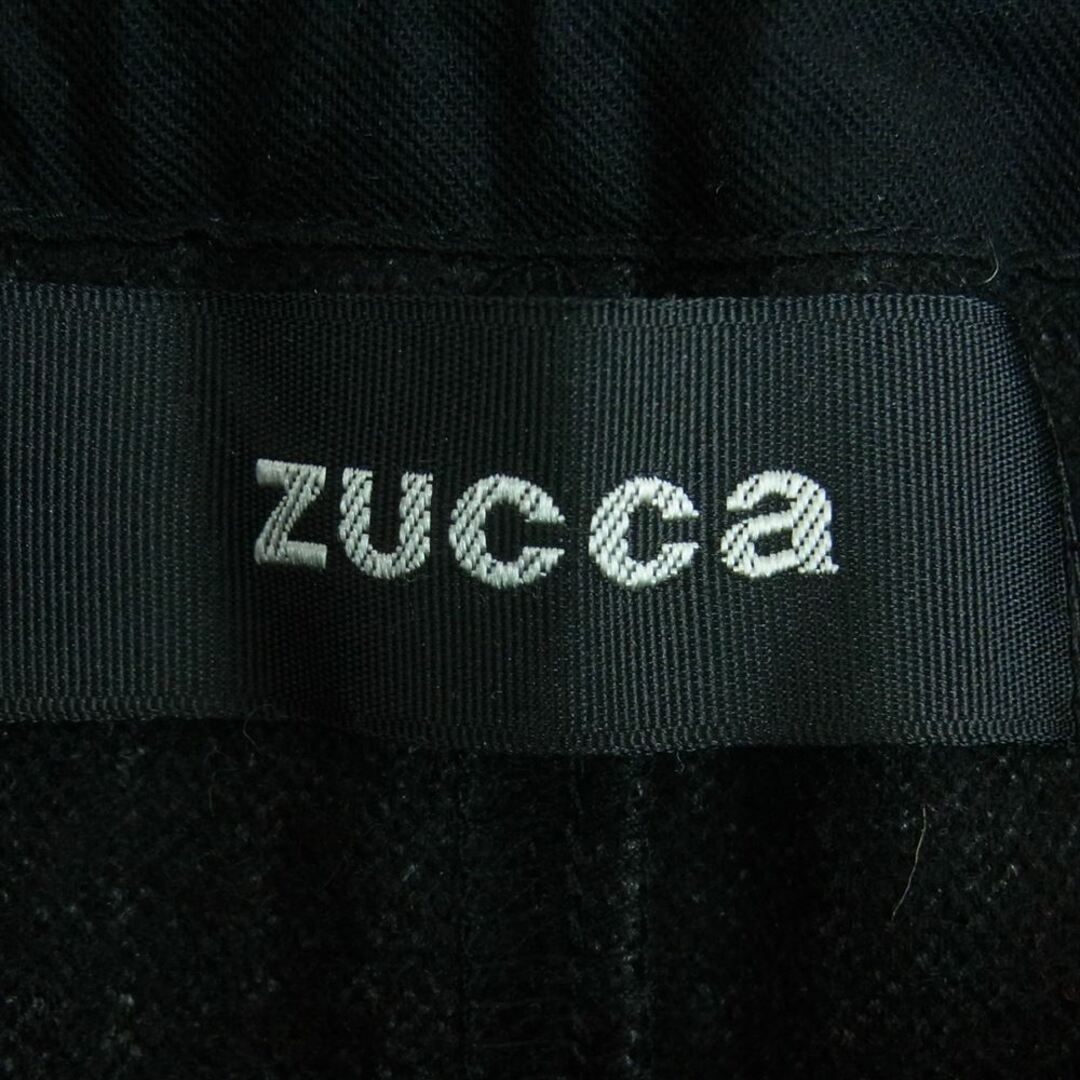 ZUCCa(ズッカ)のZUCCa ズッカ ZU63JF002 日本製 ウール ベルテッド ストライプ ワイド パンツ ブラック系 S【中古】 レディースのパンツ(カジュアルパンツ)の商品写真