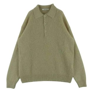 AURALEE - AURALEE オーラリー 23AW A23AP03KM BRUSHED SUPER KID MOHAIR KNIT POLO ブラッシュド スーパーキッドモヘヤ ニット プルオーバー ベージュ系 4【中古】