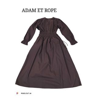 アダムエロぺ(Adam et Rope')の美品 ADAM ET ROPE ボイルギャザーロングワンピース(ロングワンピース/マキシワンピース)