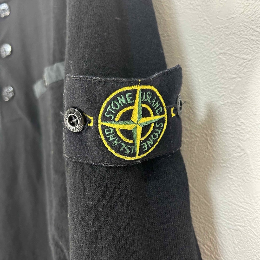 STONE ISLAND(ストーンアイランド)のSTONE ISLAND 2022SS コットンニットポロシャツ 黒 メンズのトップス(ニット/セーター)の商品写真