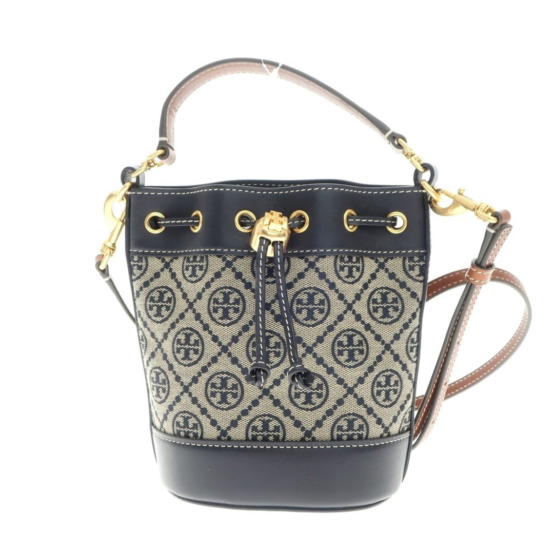 Tory Burch(トリーバーチ)の【中古】トリーバーチ Tory Burch ジャカード キャンバス ハンドバッグ ネイビーxベージュ【W19.5xH18xD11】【レディース】 レディースのバッグ(ハンドバッグ)の商品写真