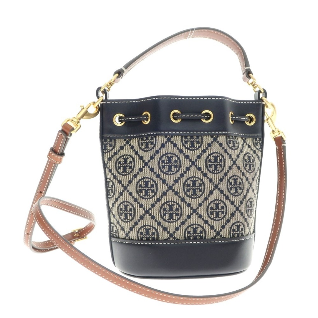 Tory Burch(トリーバーチ)の【中古】トリーバーチ Tory Burch ジャカード キャンバス ハンドバッグ ネイビーxベージュ【W19.5xH18xD11】【レディース】 レディースのバッグ(ハンドバッグ)の商品写真