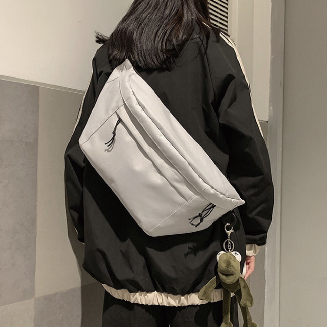 ボディバッグ ショルダーバッグ レディース メンズ 男女兼用 韓国 ポケット付き レディースのバッグ(ボディバッグ/ウエストポーチ)の商品写真