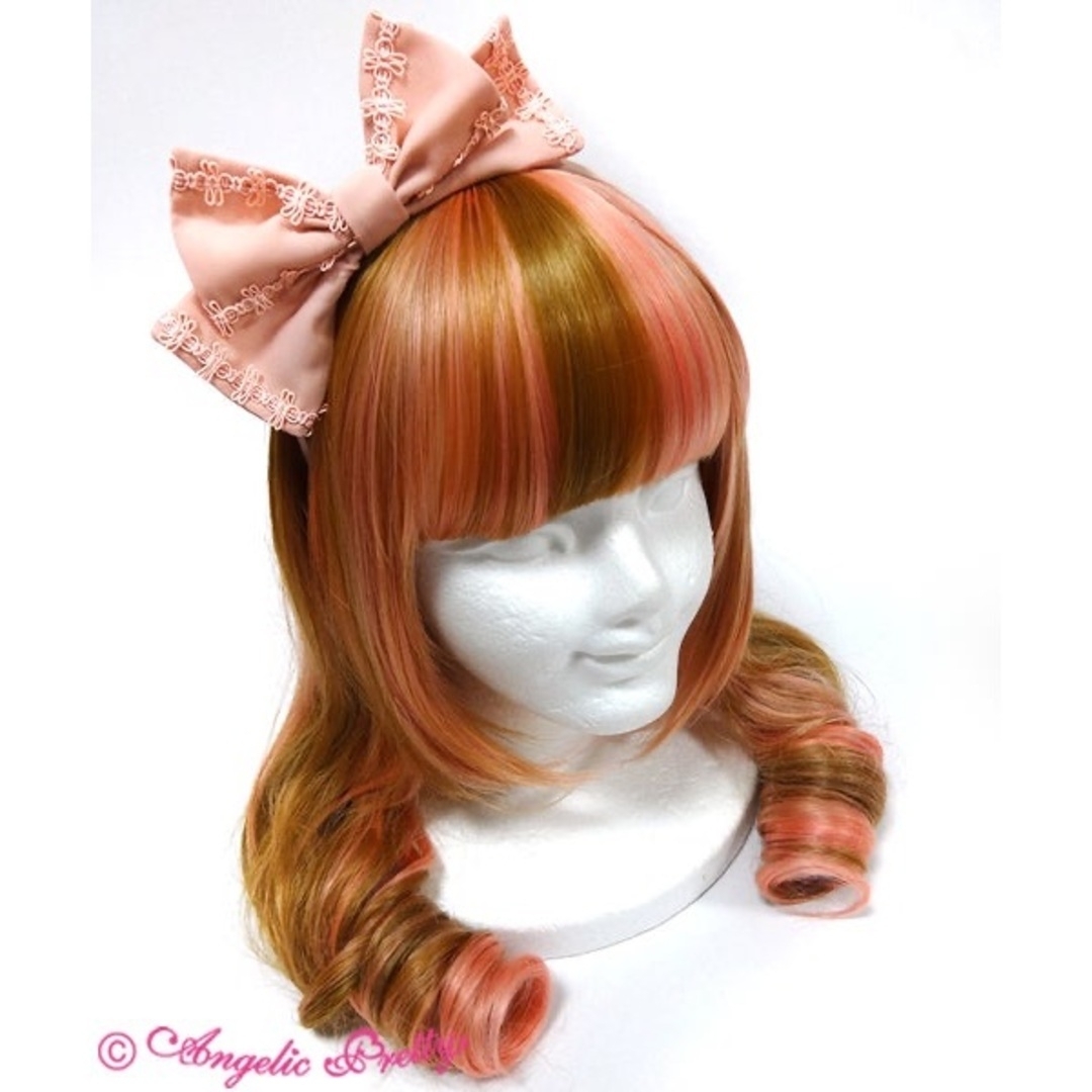 Angelic Pretty(アンジェリックプリティー)の■Angelic Pretty■ななめシフォンカチューシャ シェルピンク■完売品 レディースのヘアアクセサリー(カチューシャ)の商品写真