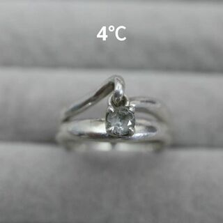 ヨンドシー(4℃)の【匿名配送】 4℃ リング 指輪 シルバー SV 4.7g 10号 ストーン(リング(指輪))