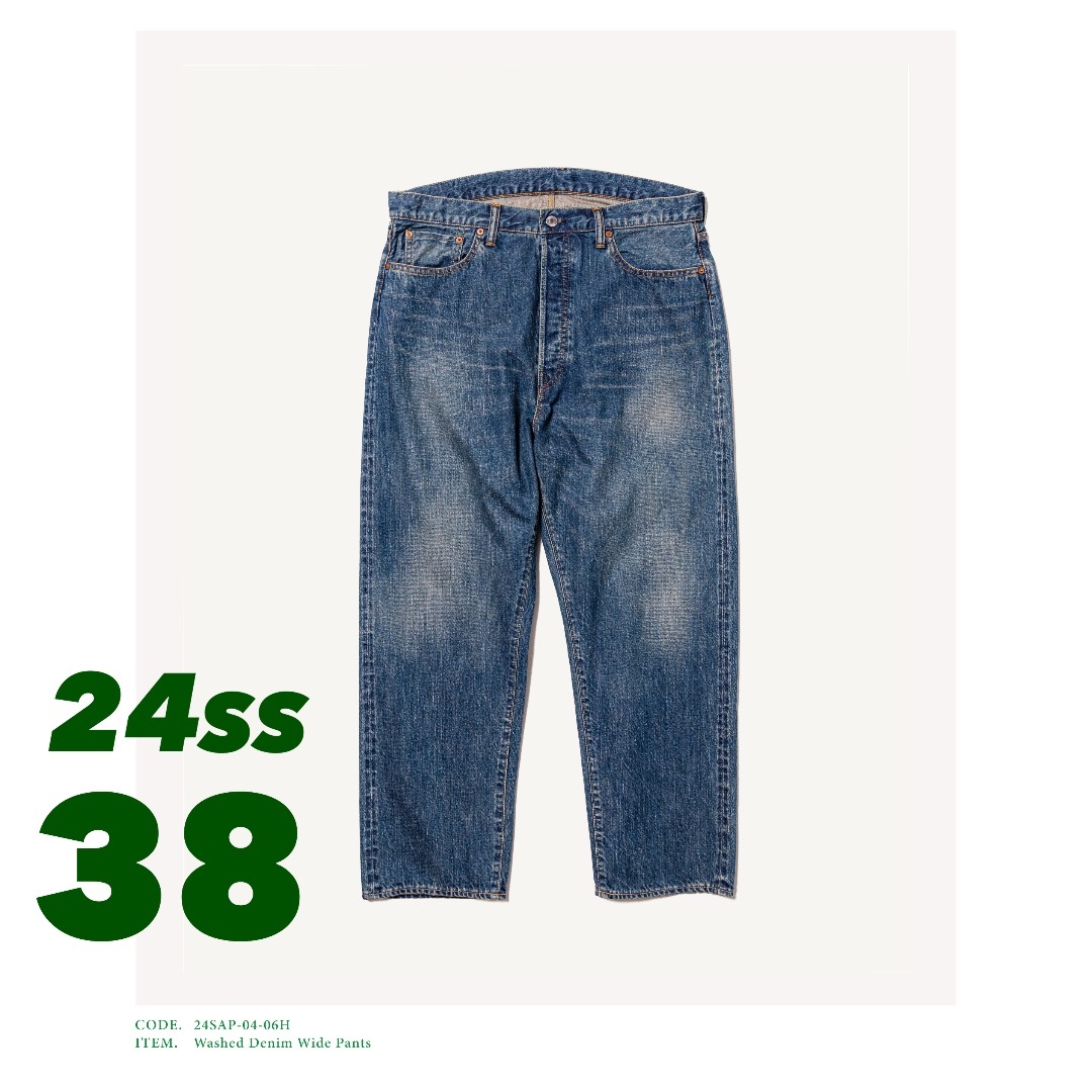 1LDK SELECT(ワンエルディーケーセレクト)のA.PRESSE Washed Denim Wide Pants アプレッセ38 メンズのパンツ(デニム/ジーンズ)の商品写真