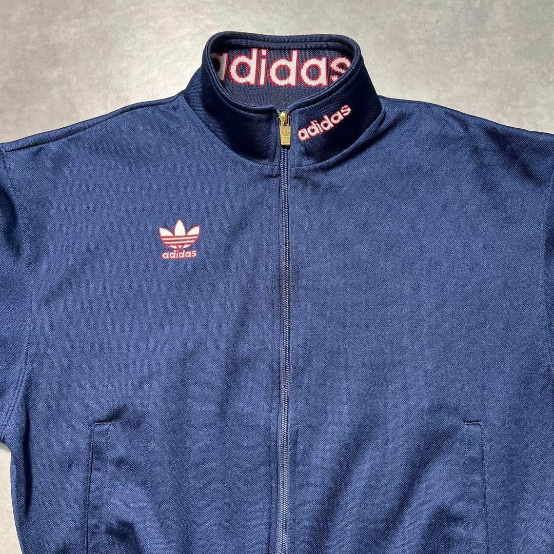 adidas(アディダス)の【adidas】アディダス ネイビートラックジャケット　デサント製ジャージ80s メンズのトップス(ジャージ)の商品写真