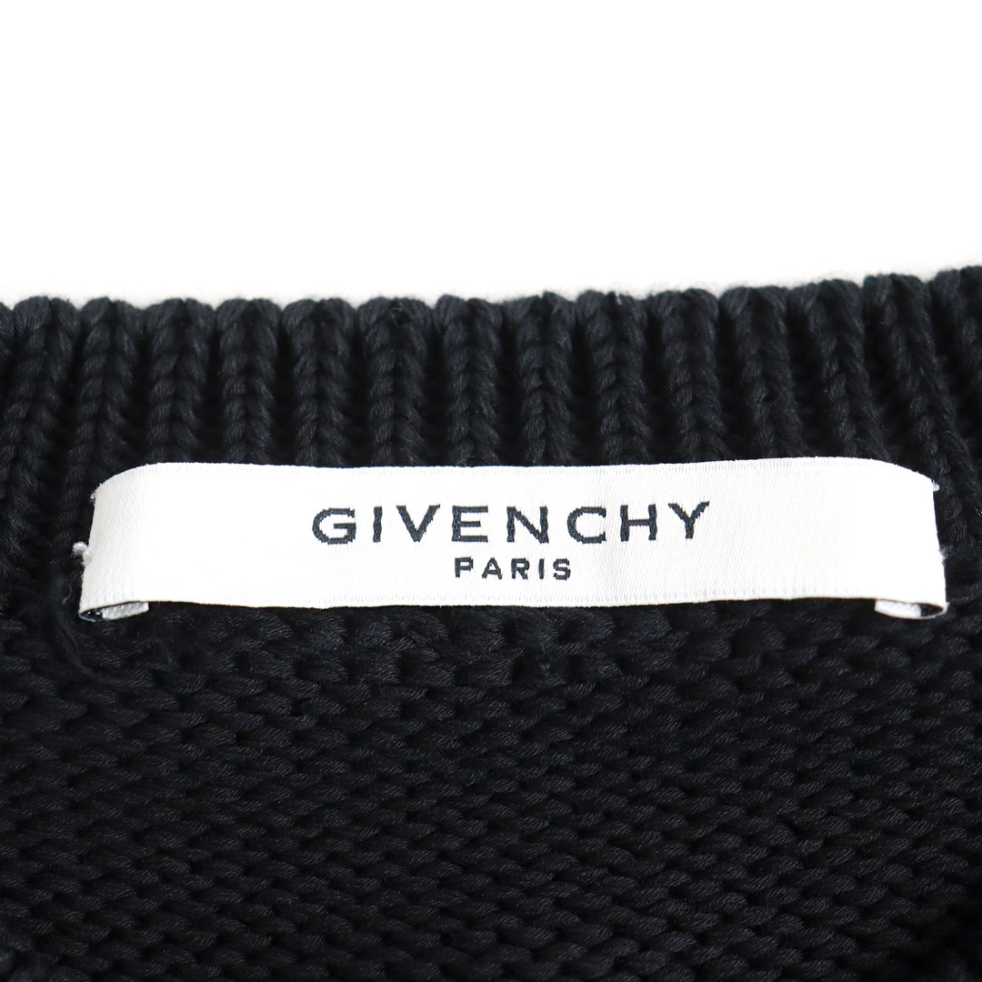 GIVENCHY(ジバンシィ)の【ドンドン見直し】良品 GIVENCHY ジバンシィ 19SS BM904U4Y0A 4Gロゴ ダメージ加工 コットン ニット/セーター ブラック M イタリア製 正規品 メンズ メンズのトップス(ニット/セーター)の商品写真