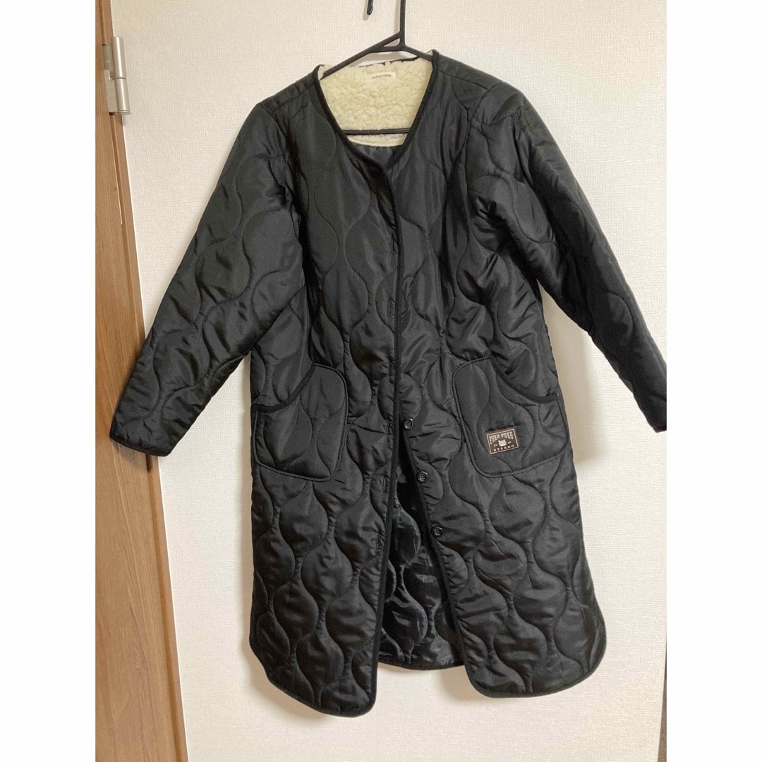 ハピンズ　Fuku Fuku Nyanko中綿キルトジャケット　ブラック レディースのジャケット/アウター(その他)の商品写真