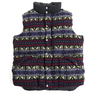 美品 Trailwear by Penfield トレイルウェアバイペンフィールド 0297W.11 ノルディック柄 ダクベスト ダウンベスト マルチカラー ブラック L 正規品(ダウンベスト)