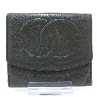 シャネル(CHANEL)のCHANEL(シャネル) Wホック財布 - 黒 キャビアスキン(財布)