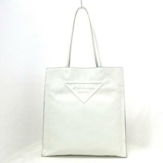 プラダ(PRADA)のPRADA(プラダ) トートバッグ トライアングルロゴ 1BG429 白 エンボス加工 レザー(トートバッグ)