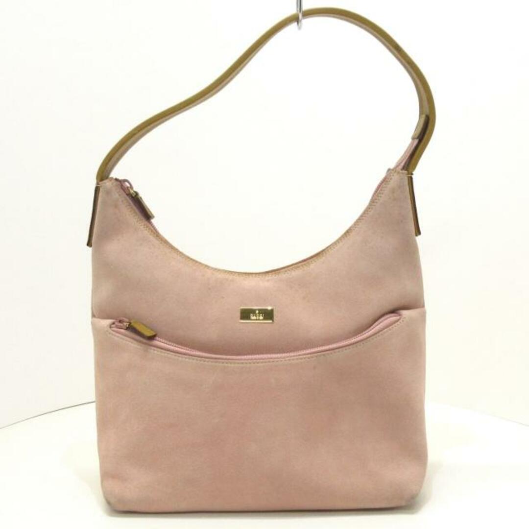 Gucci(グッチ)のGUCCI(グッチ) ショルダーバッグ - 0013386 ピンク×ベージュ スエード×レザー レディースのバッグ(ショルダーバッグ)の商品写真