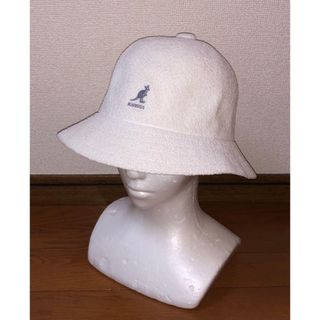 カンゴール(KANGOL)のL 美品 KANGOL メトロハット バケットハット カンゴール ホワイト 白(ハット)