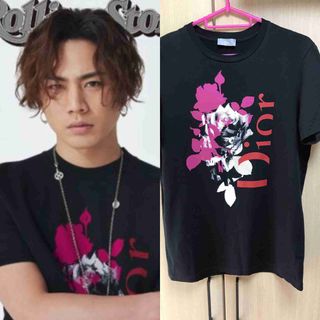 美品 Dior バラTシャツ柄デザイン無地