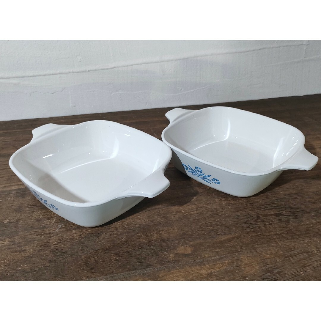 Pyrex(パイレックス)のコーンフラワー柄 ミニキャセロールパイレックス レフリジレーター セット インテリア/住まい/日用品のキッチン/食器(食器)の商品写真