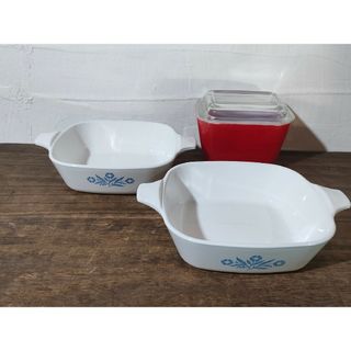 パイレックス(Pyrex)のコーンフラワー柄 ミニキャセロールパイレックス レフリジレーター セット(食器)