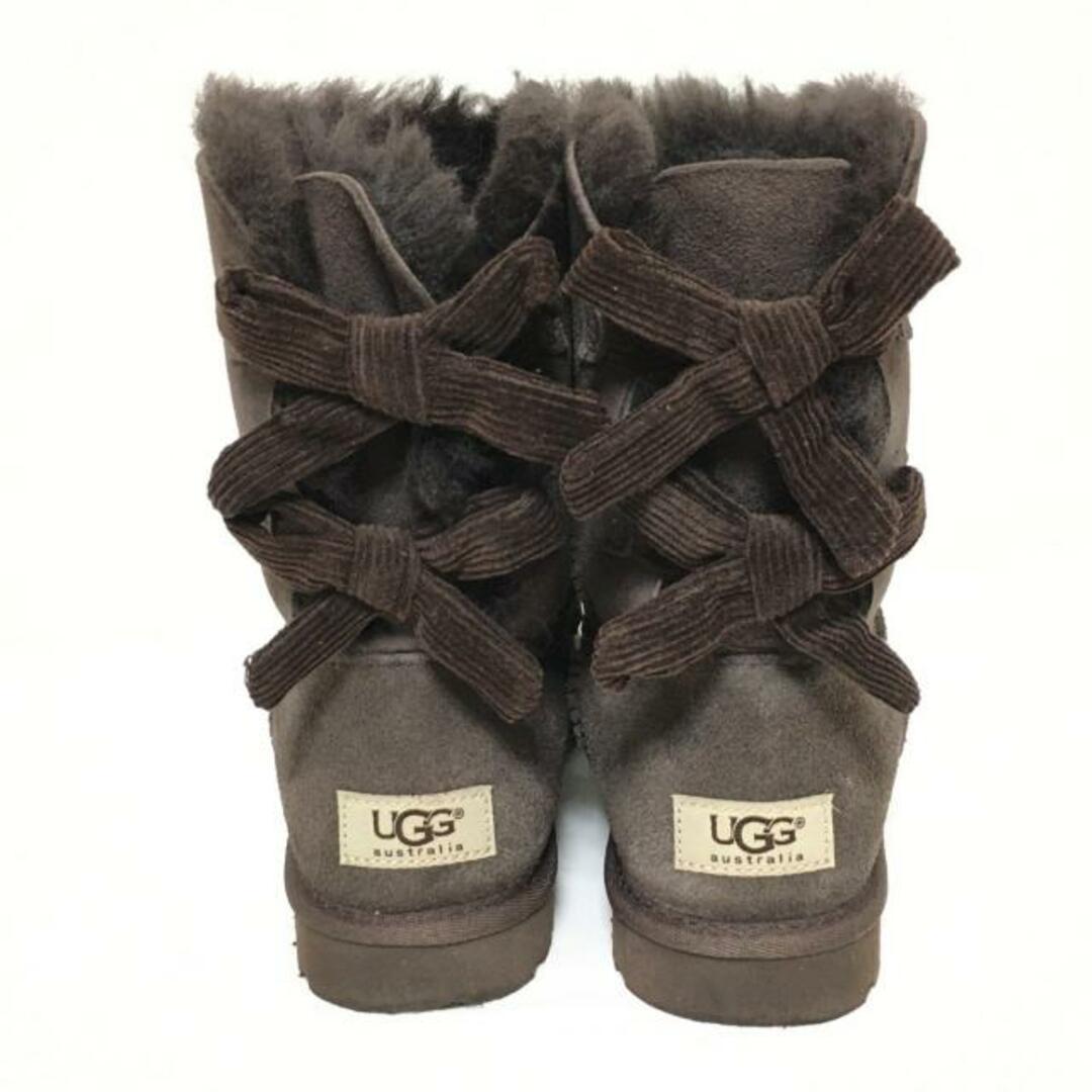 UGG(アグ)のUGG(アグ) ショートブーツ 23 レディース ベイリーボウ コーデュロイ 1005532 ダークブラウン リボン ムートン レディースの靴/シューズ(ブーツ)の商品写真