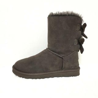 アグ(UGG)のUGG(アグ) ショートブーツ 23 レディース ベイリーボウ コーデュロイ 1005532 ダークブラウン リボン ムートン(ブーツ)