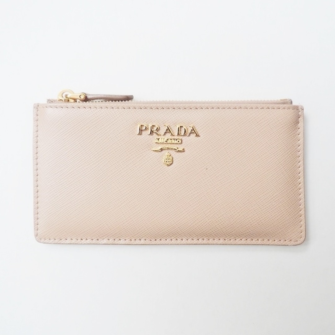 PRADA(プラダ) カードケース - 1MC054 ピンクベージュ コインケース付き レザー