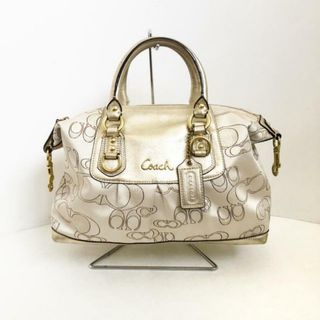 コーチ(COACH)のCOACH(コーチ) ハンドバッグ - F20641 ベージュ×ゴールド ジャガード×レザー(ハンドバッグ)