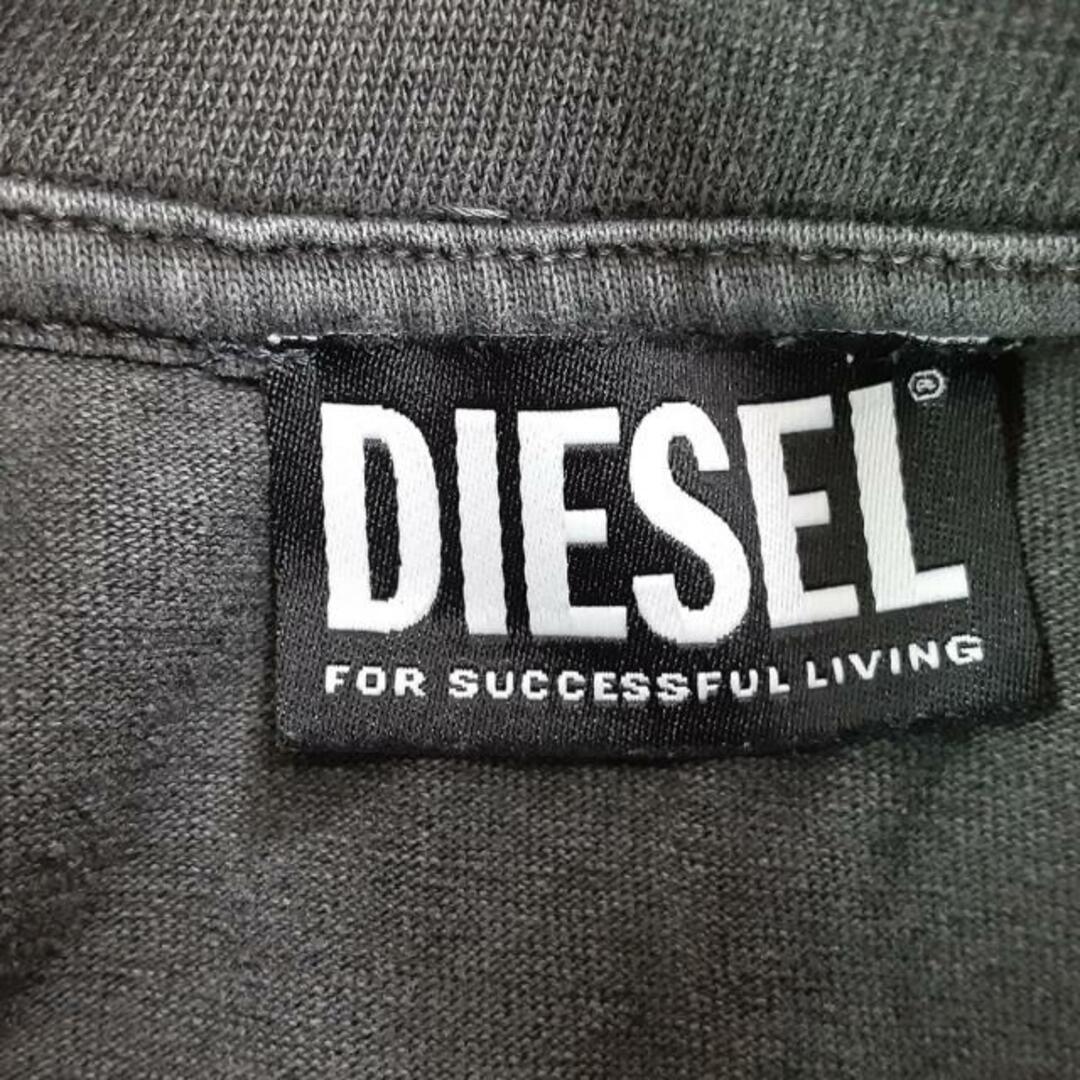 DIESEL(ディーゼル)のDIESEL(ディーゼル) 半袖カットソー サイズS レディース - ダークグレー×アイボリー ハイネック レディースのトップス(カットソー(半袖/袖なし))の商品写真