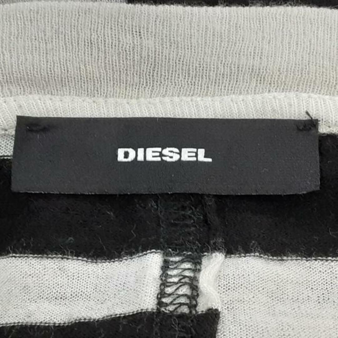 DIESEL(ディーゼル)のDIESEL(ディーゼル) 長袖カットソー サイズXXS XS レディース - 黒×白 クルーネック/ボーダー レディースのトップス(カットソー(長袖/七分))の商品写真