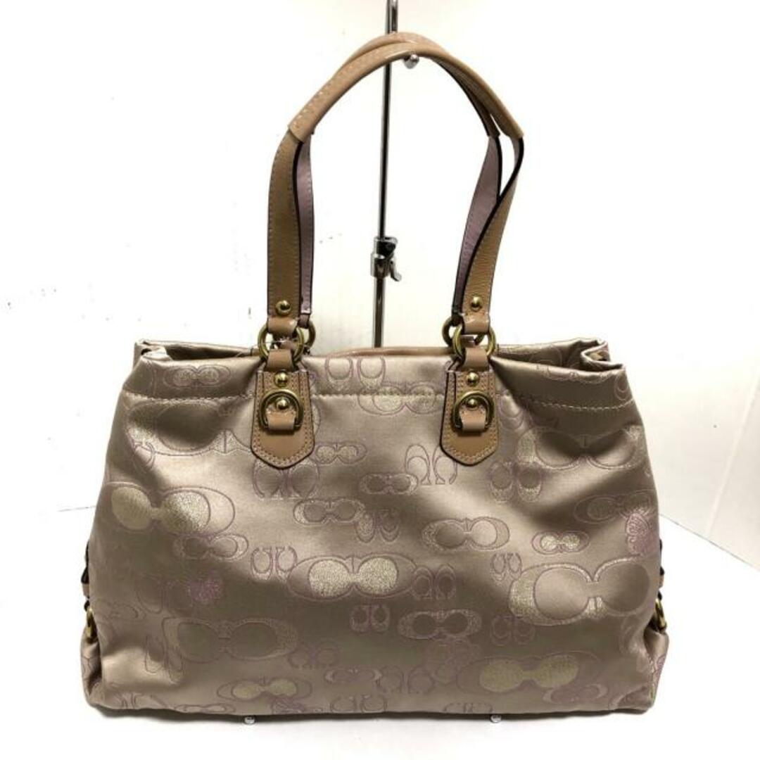 COACH(コーチ)のCOACH(コーチ) トートバッグ - F20642 ベージュ×ライトピンク ナイロン×エナメル（レザー） レディースのバッグ(トートバッグ)の商品写真