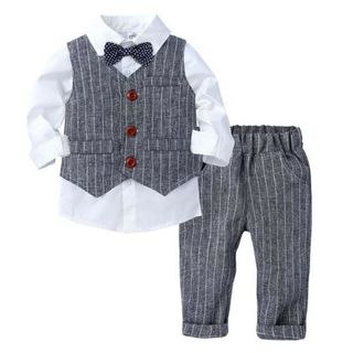 【新品】フォーマルスーツ 男の子 子供服 韓国 グレー 100サイズ(その他)