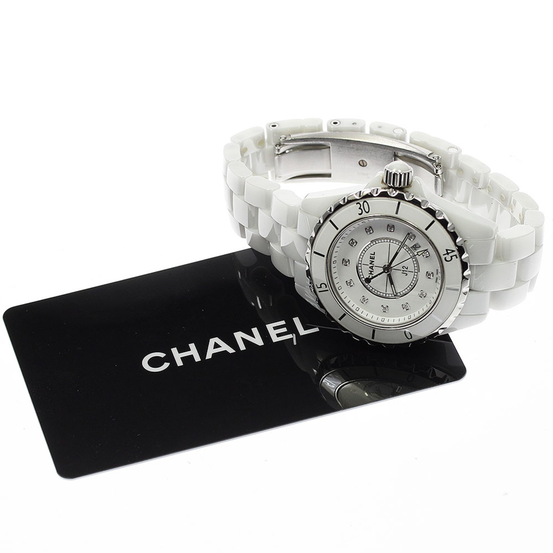 CHANEL(シャネル)のシャネル CHANEL H1628 J12 白セラミック 12Pダイヤ クォーツ レディース 保証書付き_803520 レディースのファッション小物(腕時計)の商品写真